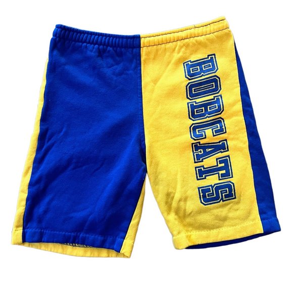 Vintage Hummer Sportswear Bobcats Sweat Shorts 80s 90s Blue and Yellow Shorts - Picture 1 of 6